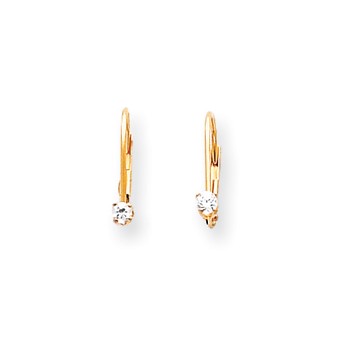 14k VS Diamond leverback earring