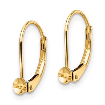 14k 5-5.5mm Pearl Leverback Earring Mounting — alternate view
