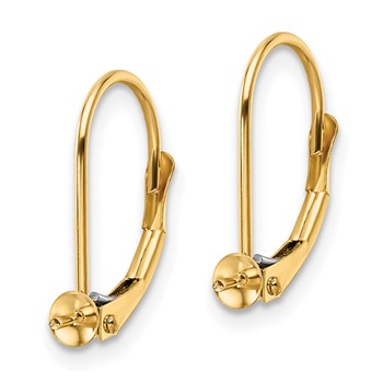 14k 6-6.5mm Pearl Leverback Earring Mounting — alternate view