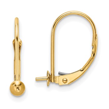 14k 6-6.5mm Pearl Leverback Earring Mounting