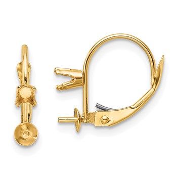 14k 7-7.5mm Pearl and Diamond Leverback Earring Mounting