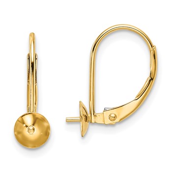 14k 7-7.5mm Pearl Leverback Earring Mounting