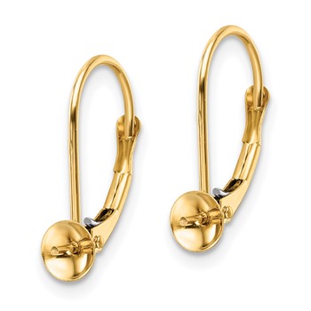 14k 8-8.5mm Pearl Leverback Earring Mounting — alternate view