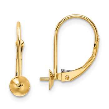 14k 8-8.5mm Pearl Leverback Earring Mounting