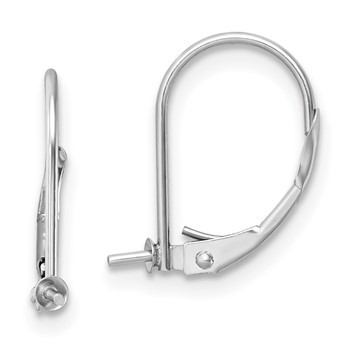 14k White Gold 5-5.5mm Pearl Leverback Earring Mounting