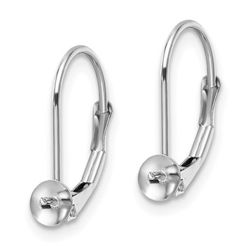 14k White Gold 7-7.5mm Pearl Leverback Earring Mounting — alternate view