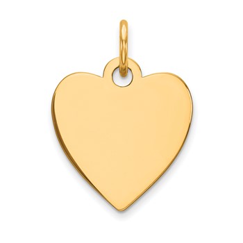 10k Plain .018 Gauge Engravable Heart Disc Charm