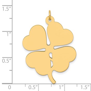 14k Plain .018 Gauge Engravable Clover 34x27mm Disc Charm — alternate view