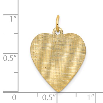 14k Patterned .018 Gauge Engravable Heart Disc Charm — alternate view