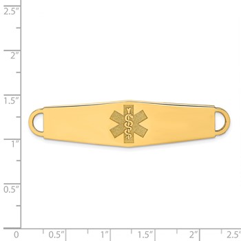 14k 60x13mm Non-enameled Oval Shape Medical ID Plate — alternate view
