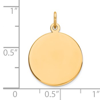 10K Plain .027 Gauge 16.75x16.75mm Circular Engravable Disc Charm — alternate view