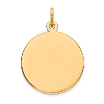 10K Plain .027 Gauge 16.75x16.75mm Circular Engravable Disc Charm