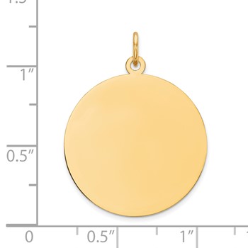 10K Plain .032 Gauge 22.75x22.75mm Circular Engravable Disc Charm — alternate view