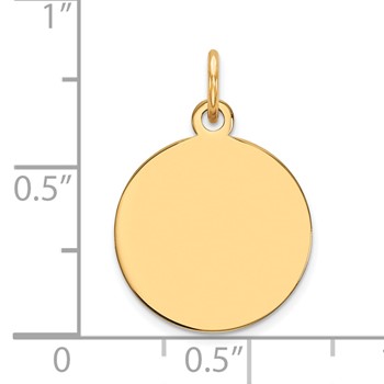10k Plain .032 Gauge 15x15mm Circular Engravable Disc Charm — alternate view