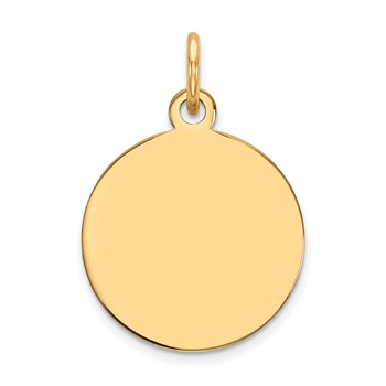 10k Plain .032 Gauge 15x15mm Circular Engravable Disc Charm