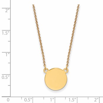 14k Plain .027 Gauge Round Engravable 12x12mm Disc 18 inch Necklace — alternate view