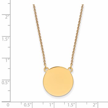 14k Plain .027 Gauge Round Engravable 17x17mm Disc 18 inch Necklace — alternate view
