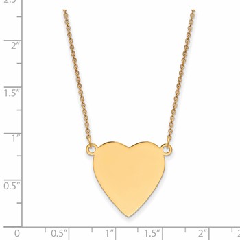 14k Plain .018 Gauge Heart Engravable 21x23mm Disc 18 inch Necklace — alternate view