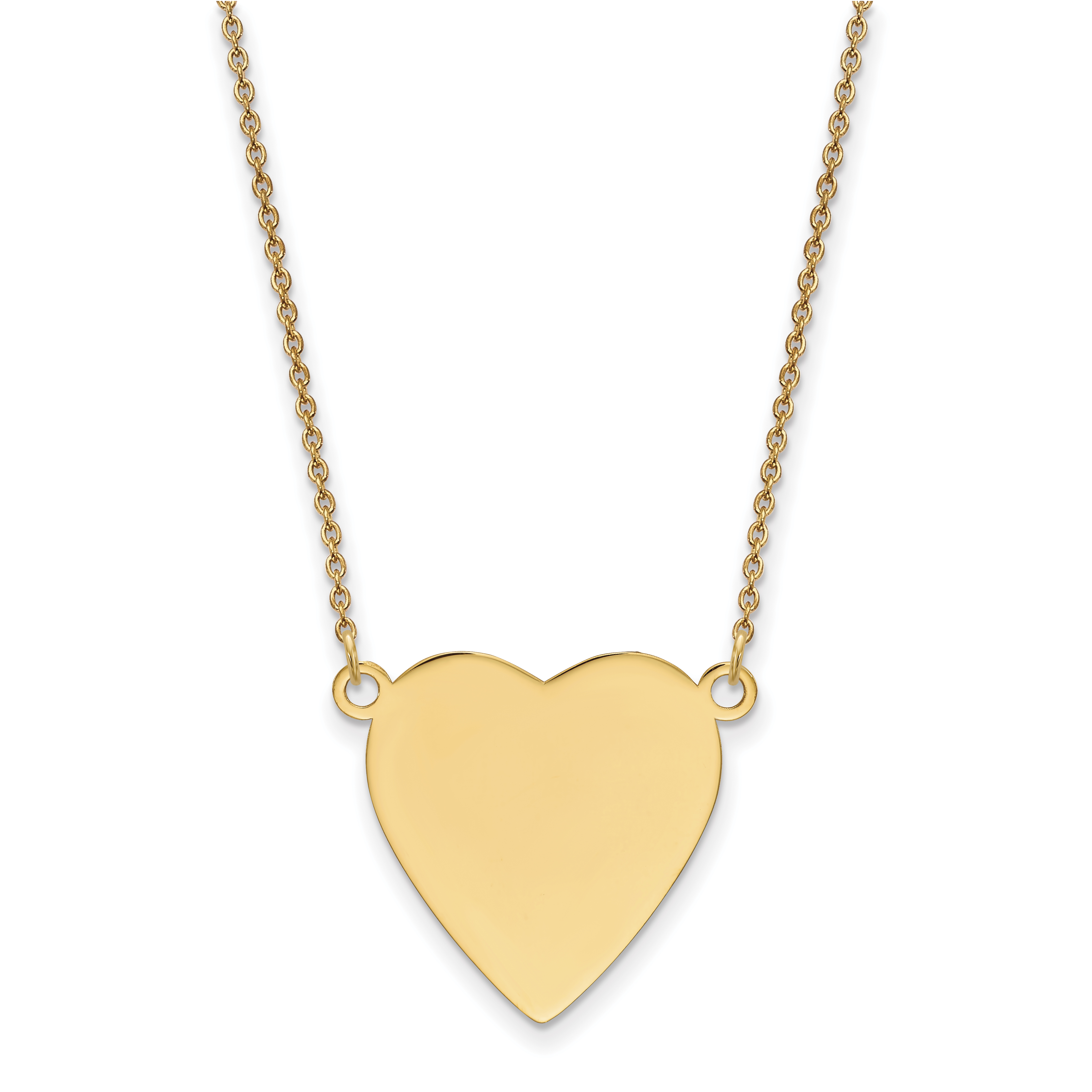 14k Plain .013 Gauge Heart Engravable Disc 18in Necklace - Quality