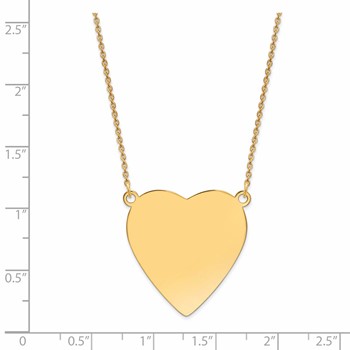 14k Plain .018 Gauge Heart Engravable 27x27mm Disc 18 inch Necklace — alternate view