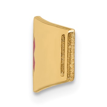 14K 34x9mm Centered Red Epoxy Enameled Soft Diamond Shape Medical ID Plate # 817 — alternate view