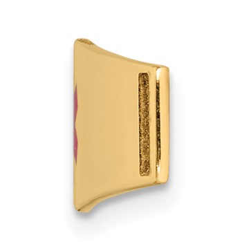 14K 36x9mm Centered Red Epoxy Enameled Soft Diamond Shape Medical ID Plate # 818 — alternate view