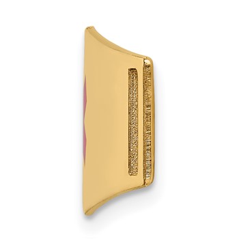 14K 39x13mm Centered Red Epoxy Enameled Soft Diamond Shape Medical ID Plate # 820 — alternate view