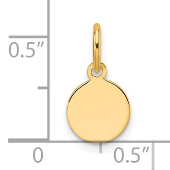 10k Plain .018 Gauge 7.5x7.5mm Circular Engravable Disc Charm — alternate view
