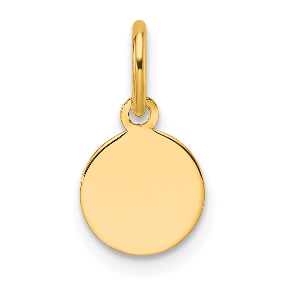 14k Plain .018 Gauge Circular Engravable Disc Charm - Quality Gold