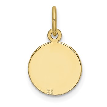 10k Plain .027 Gauge 10.6x10.6mm Circular Engravable Disc Charm — alternate view