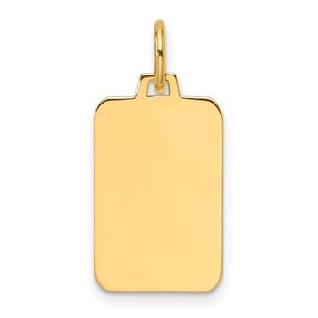 14k Plain .018 Gauge Engravable Rectangular 15.4x10.5mm Disc Charm