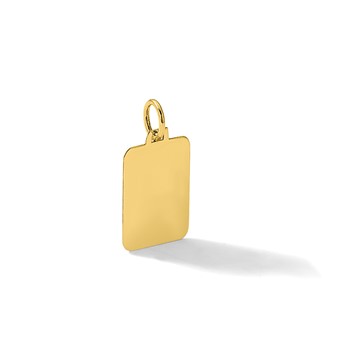 14k Plain .018 Gauge Engravable Rectangular 15.4x10.5mm Disc Charm — alternate view