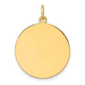 14k Plain .013 Gauge Round Engravable Disc Charm — alternate view