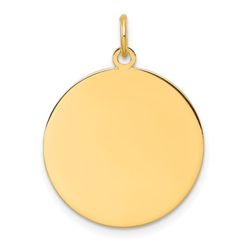 14k Plain .013 Gauge Round Engravable Disc Charm