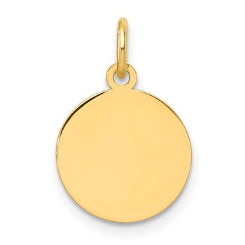 14k Plain .011 Gauge Round Engravable Disc Charm