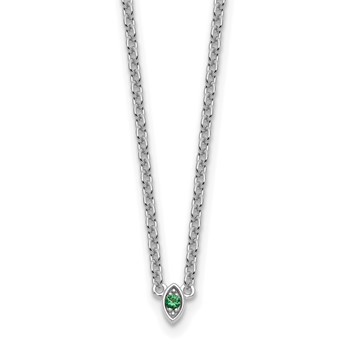 14k White Gold 1 Genuine Birthstone Mother's Necklace — alternate view
