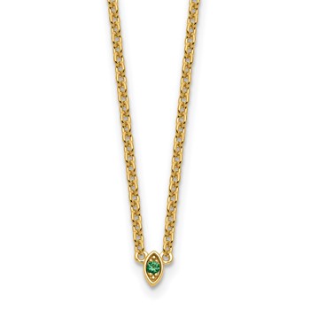 14k 1 Synthetic Birthstone Mother's Necklace — alternate view