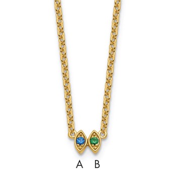 14K 2 Birthstone Mother's Necklace Mounting