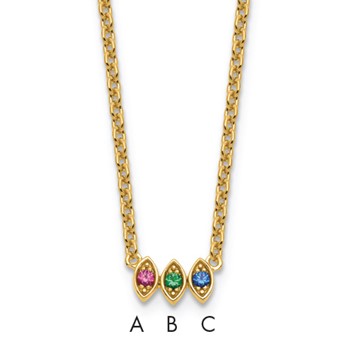14k 3 Birthstone Mother's Necklace Mounting
