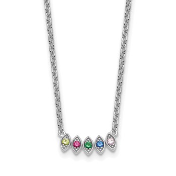 14k White Gold 5 Birthstone Mother's Necklace Mounting — alternate view
