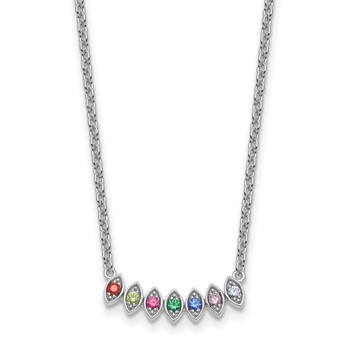 14k White Gold 7 Birthstone Mother's Necklace Mounting — alternate view