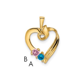 10k 2 Stone Family Pendant Mounting