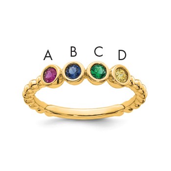 14k 4 Birthstone Mother's Ring Mounting