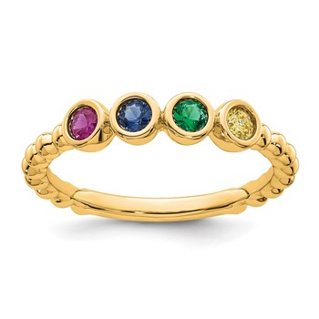 14k 4 Birthstone Mother's Ring Mounting — alternate view