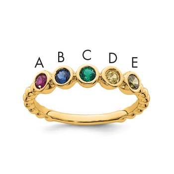 14k 5 Birthstone Mother's Ring Mounting