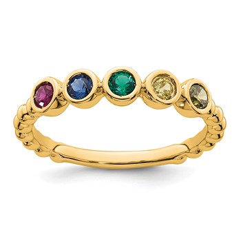 14k 5 Birthstone Mother's Ring Mounting — alternate view