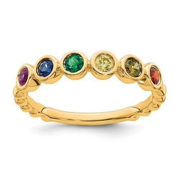 14k 6 Birthstone Mother's Ring Mounting — alternate view