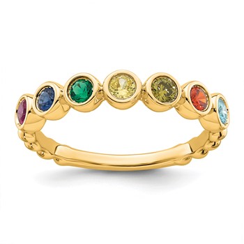 14k 7 Birthstone Mother's Ring Mounting — alternate view