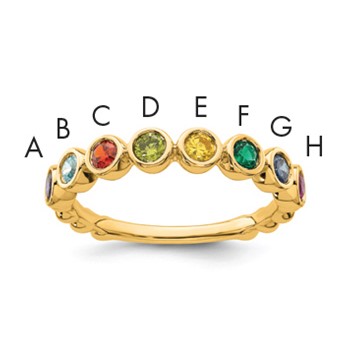 14k 8 Birthstone Mother's Ring Mounting
