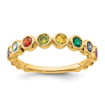 14k 8 Birthstone Mother's Ring Mounting — alternate view